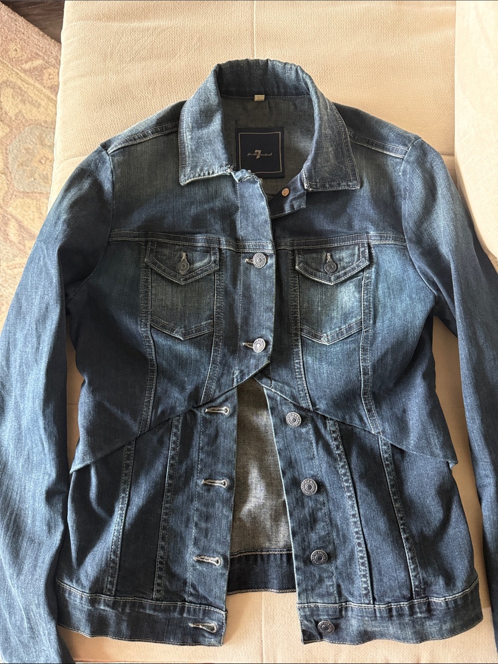 7 For All Mankind Women's Dark Blue Denim Jacket